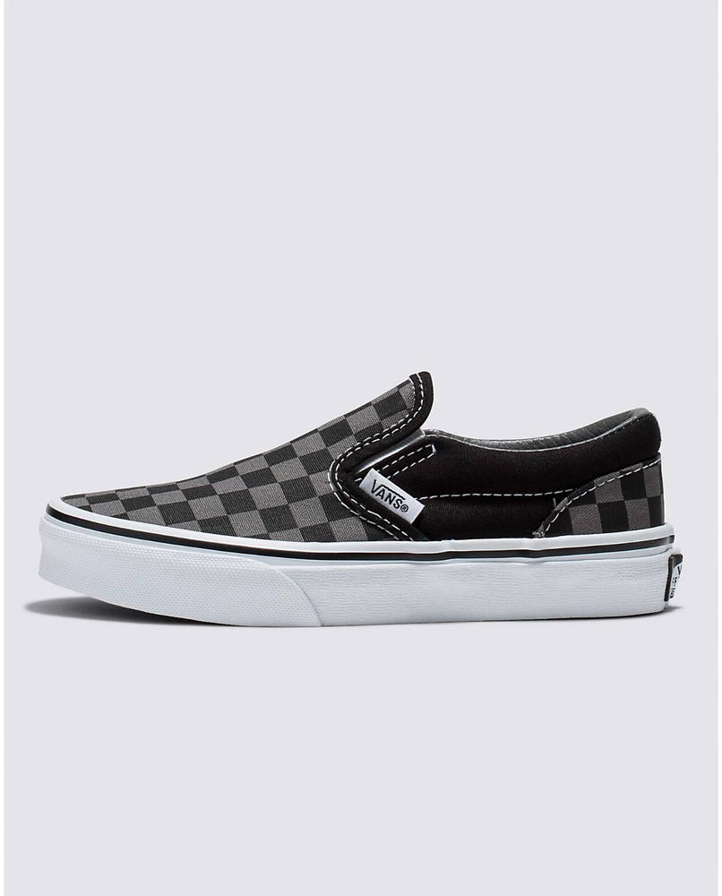 Vans Kids Unisex Classic Slip-On Checkerboard Black / Pewter VN000ZBUEO0 Shoe