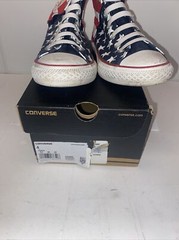 Converse Junior Size 4 Sneakers Red White Blue Chuck Taylor Flag USA