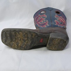 Justin Kids Stampede Double Stitched Rawhide Cowboy Boots2520JR Size 6D