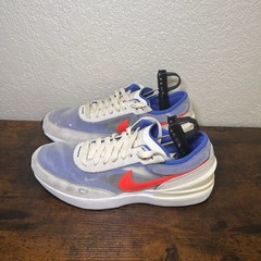 NIKE Waffle One In Coconut Milk Crimson Royal Youth Sneakers