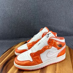 Jordan 1 Mid SE Metallic Orange White DM4228-800 Kids 7Y Womens 8.5 Sneakers