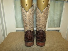 Rockem Brown Youth Square Toe Cowboy Cowgirl Western Boots Kids sz 1 Mex 21