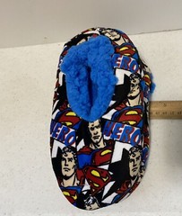 Fuzzy Babba Slipper Socks DC Superman Non Slip Warm Child’s M/L New, Tags