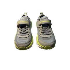 Under Armour Kids Assert 9 AC Grey Lime Green Running Shoes 3027399-100 Size 13K