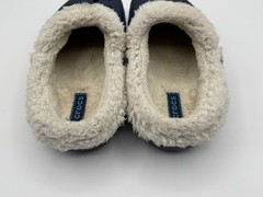 Crocs Youth Classic Lined Clogs Size J1 Blue Slip-on White Faux Fur Fuzzy & Warm