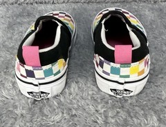 Vans Rainbow Checkerboard Slip-On Sneakers Kids Missy Size 11.0 **READ DES**