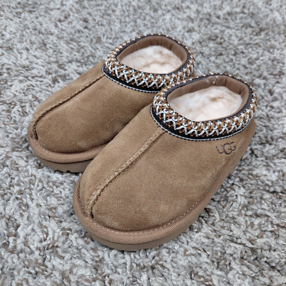 UGG Toddler Tasman II Slippers Size 7 Chestnut Slip On Shoes