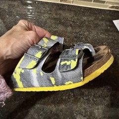 Birkenstock BS Arizona Birko Flor Desert Camo Green Yellow Sandal Kids 11.5