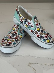 VANS Dogs Cats Macarons Classic Slip-On Kids Shoes US 2.0 UK 1.5 NWOB Cute!