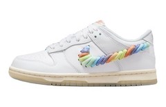 Nike Dunk Low SE Rainbow Lace Swoosh White PS FN4862-100