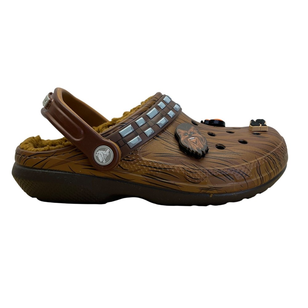 Crocs x Star Wars Brown Chewbacca Jibbitz Fuzzy Lined Clogs Size W6/M4 – New