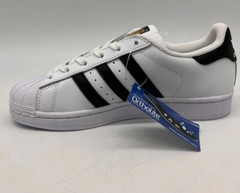 adidas Superstar J White w/ Black Shell Toe Kids Sneakers C77154