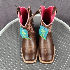 Ariat Firecatcher C Boots Kids Size 9 Brown Leather Zip Western Rowdy Brown