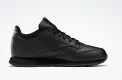 REEBOK Classic Leather RUNNING Shoes Grade School BIG KID’S Black 50148
