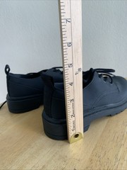 Zara Chunky Rubberized Derby Lace Up Kids Black Shoes Size 34