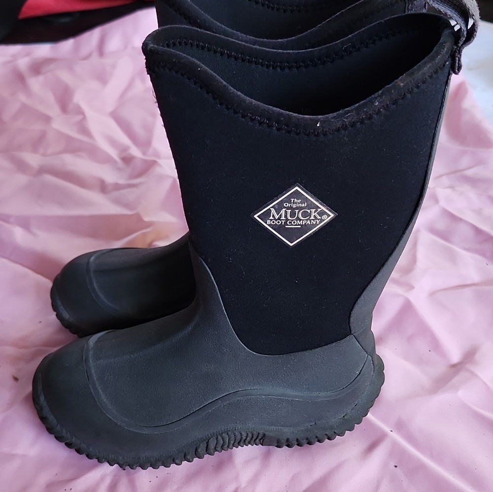 Muck Kids Waterproof Pull-On Rain Boots Black US 11 UK 10 EU 29