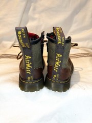 Dr Martens 1460 Panel Junior Girls 7 Leather Canvas Combat Boots Lug Flannel