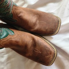 Durango Lil Rebel Pro Kids Western Boots Tan Turquoise Leather Size 5.5M