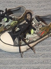 Converse All Star Junior Interstellar Dinos Dinosaurs Sneakers 665392C Size 12