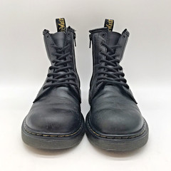 Dr. Martens Docs 1460 J Combat Boots M4 L5 EU36 Black Leather Side Zip High Top