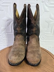 Smoky Mountain Boots Youth Western, 3536C Cowboy Brown Cross Sz 9.5D