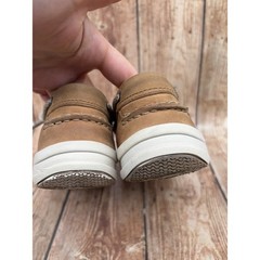 Sperry Top-Sider Boys Brown/White Leather Boat Shoes Lace-Up US 2.5 EU 34