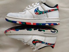 Nike Air Force 1 sz 2.5y Low White Hyper Crayon blue black red CU4634-100