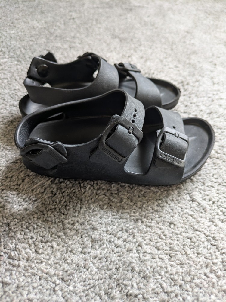 Birkenstock Milano Essentials Kids Sandals Black Shoe Size 28 EU 10 US
