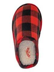 Kids Slippers Plaid Red Black Holiday Time Family Buffalo Comfort Cushion Fur