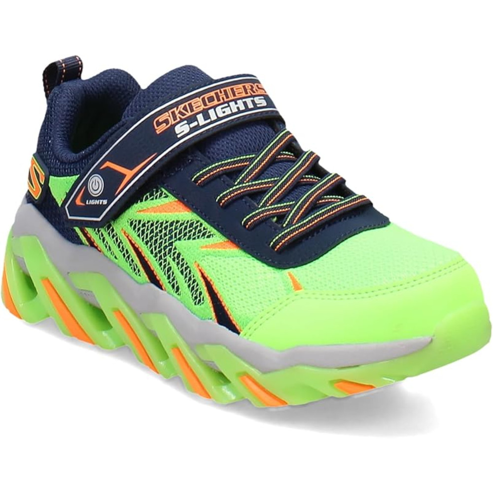 Skechers Mega-Surge 2.0 400165L-LMNV Kids 3.5 Lime Navy Light Up Shoes HTAT892