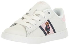 Polo Ralph Lauren Logo Bear Leather Children Low Top Lace Up Sneakers New