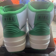 Jordan Air Jordan 2 Retro White/Green Kids 6.5 Leather Mid Top Lace-Up