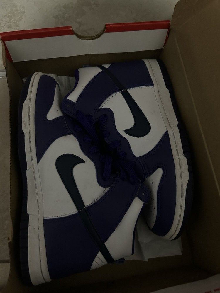 Size 4.5 (GS) – Nike Dunk High Electro Purple Midnight Navy