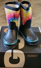 Bogs Stomper Boots Rainbow Tie Dye Neoprene Insulated Waterproof Toddler 8 NIB