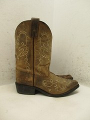 Smoky Mountain Cowboy Brown Youth Boots Style 3754C Embroidered Design Sz 1 R