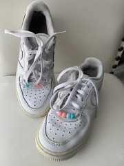 Nike Air Force 1 Low PS Triple White Athletic Shoes Size 13.5C 314193 117