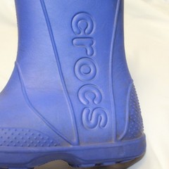 Crocs Size J 1 Blue HANDLE IT Pull On Waterproof Comfort Rain Boots 12803