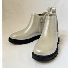 Sonoma Rovie Silver Chelsea Boot Memory Foam Zipper Unisex Kids Size 2