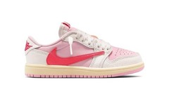 Jordan x Travis Scott AJ1 OG Tropical Pink Kids Shoes IQ7605-101 PS Size 1Y