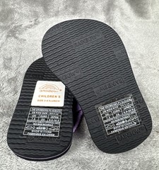 Rainbow Grombows Kids Flip Flop Sandal Size 3-4 Purple/Black