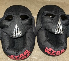 Disney Star Wars Kids Darth Vader Slippers Size L9-10 NWT Black