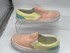 Vans Classic Slip-On Kids Pink Yellow Canvas Shoes Size 1 Colorblock