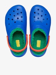 Crocs Classic Lined Clog Kids’ Clogs, Blue Bolt/Multi, US Size 5 Medium