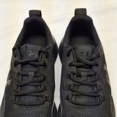 Under Armour Essential Youth 6Y Running Shoes Triple Black Athletic Sneaker