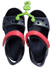 Crocs Crocband Kids Sandals Size 10 Cruiser Water Shoes Adj Hook Loop Dk Blue