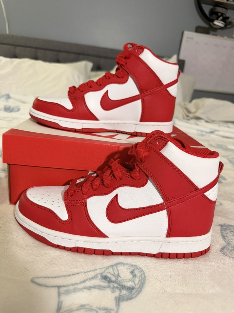 NIKE DUNK HIGH GS WHITE UNIVERSITY RED 6Y DB2179 106 SNEAKER