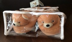 teddy bear bath slippers in original package old storestock