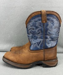 Durango Lil‘ Rebel Kid’s Western Boot 8 inch Blue and Brown # DWBT053 Size 6 M