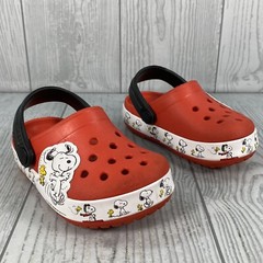 Crocs Size 6c Toddler Infant Peanuts Fun Lab Kids Snoopy Woodstock Red Rare