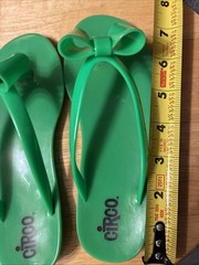Circo Green Flip Flops With A Bow For Girls Size 12-13 circa 2005